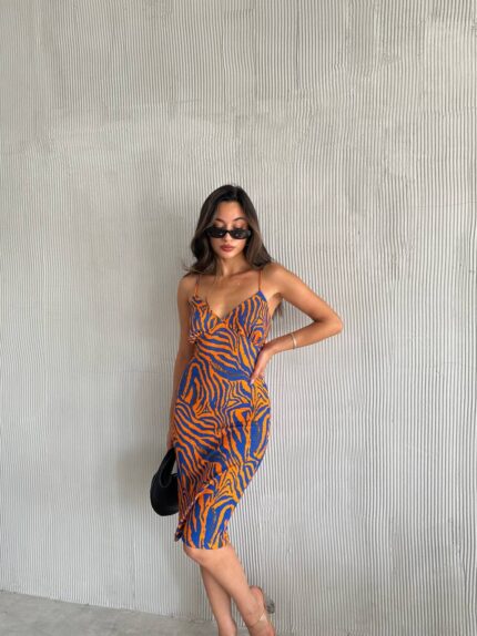 Patterned Spaghetti Straps Dress